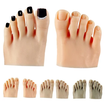 1 шт. манекен для тренировки ногтей с накладными пальцами ног для тренировки педикюра, дисплей для ногтей, силиконовая модель для тренировки ногтей