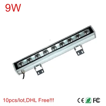 10 шт./лот, бесплатная доставка DHL, 9 Вт светодиодный наружный светильник DC12V/DC24V/AC85-265V, светодиодный светильник для омывания стен
