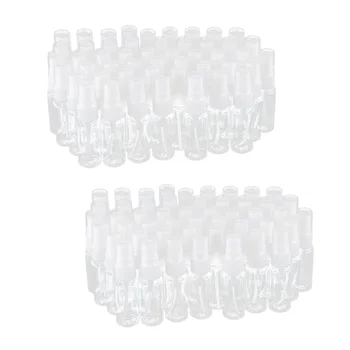 100 упаковок пустых прозрачных пластиковых бутылок для распыления мелкодисперсного тумана с салфеткой из микрофибры, контейнер многоразового использования объемом 20 мл