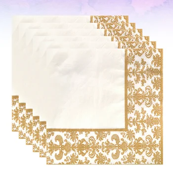 100шт Бумажные салфетки с цветочным рисунком, Обеденные салфетки Бумажные Салфетки с цветочным рисунком для кухни, банкета в ресторане