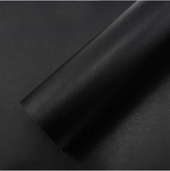 152 см * 28 м /рулон Высококачественный матовый черный винил, черная шлифовальная виниловая наклейка для автомобиля без пузырьков воздуха