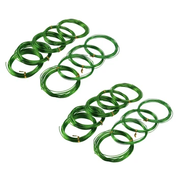 18 Рулонов проволоки для бонсай из анодированного алюминия, обучающая проволока для бонсай 3 размеров (1,0 мм, 1,5 мм, 2,0 мм), всего 147 футов (зеленый)