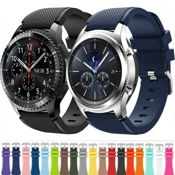 22 мм Силиконовый ремешок для Samsung Watch 46 мм/3 45 мм/Gear S3/Huawei Watch 3/GT 2 46 мм Браслет-напульсник Amazfit GTR/Pace