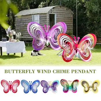 3D бабочка, Подвеска с перезвоном Ветра, Отпугиватель Ветра, Спиннер, Подвесной Орнамент, Украшение для дома и сада, 6 цветов