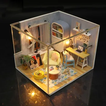 3D Кукольный дом ручной работы, Набор мебели, Кукольный дом своими Руками, мини-Кукольный Дом, Детские деревянные игрушки, подарок на День Рождения, Кукла