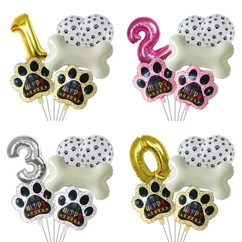 6 шт. воздушные шары из фольги с изображением собачьей лапы для домашних животных Let's Pawty для вечеринки с воздушными шарами с отпечатками лап, украшения для вечеринки в честь дня рождения собаки