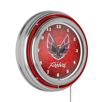 Firebird Красные Хромированные Неоновые Часы с двойным Кольцом, настенный домашний декор, Reloj led, Часы для ванной комнаты, Часы на батарейках, Reloj de pared 