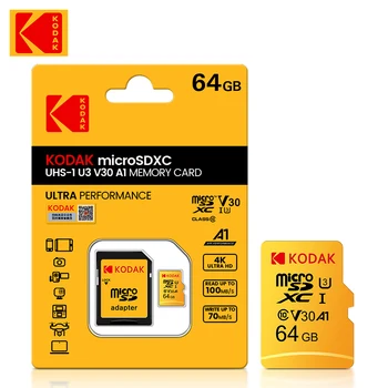 KoDak Micro SD Карта 64 ГБ Карта памяти 64 ГБ Высокоскоростная 64 ГБ U3 V30 UHS-I 64 ГБ Флэш-карта класса 10 64 ГБ cartao de memoria Для Телефона
