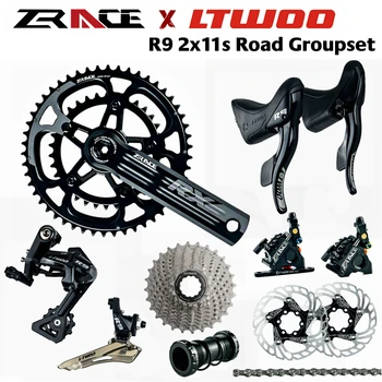 LTWOO R9 + ZRACE Кривошипно-гидравлическая Дисковая тормозная Кассетная цепь 2x11 Скоростей, Дорожный набор 22s, для Шоссейного велосипеда 5800, R7000