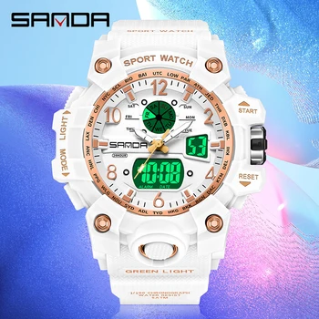 SANDA 3306 Новый молодежный спортивный тренд Корейские Электрические часы Мужские наручные часы творческой личности