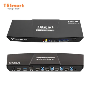 TESmart ODM OEM 4 Порта KVM Switcher USB 3.0 Переключатель 4K 120Hz True 8K HDMI 2.1 KVM Переключатель для PS5