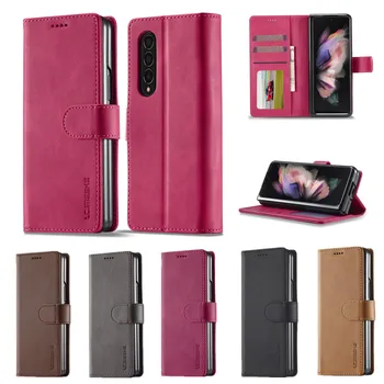 Z Fold 5 Роскошный Кожаный Флип-Чехол для телефона Samsung Galaxy Z Fold 4 3 Fold5 5G Кошелек, Держатель для карт, Твердая Противоударная Обложка-Книжка
