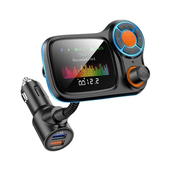 Автомобильный Bluetooth FM-передатчик для громкой связи, беспроводной радиоадаптер для автомобильного радиоприемника Поддерживает SD-карты и USB-накопители