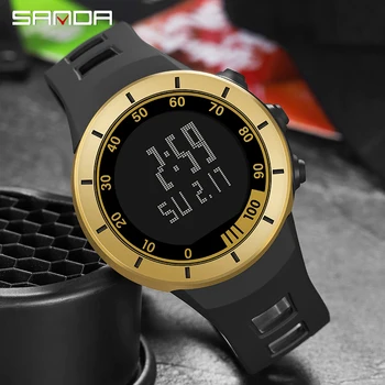Бренд 2023SANDA Мужские Спортивные часы Модные Chronos Обратный отсчет Водонепроницаемые светодиодные Цифровые часы Мужские Военные Наручные Люминесцентные Мужские часы