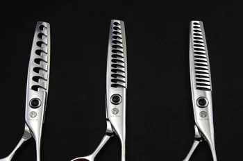 Быстрая доставка Профессиональный набор 6-дюймовых парикмахерских филировочных ножниц 8 14 18 зубчатых ножниц для волос поставляются с чехлом