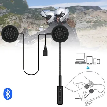 Гарнитура для шлема Bluetooth V5.0, Мотоциклетные беспроводные стереонаушники, динамик, Поддержка громкой связи, микрофон, Голосовое управление