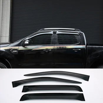 Для Ford Ranger 2015-2021 ABS 4*4 Окна Козырек Защита От Дождя Вентиляционное Отверстие Солнцезащитный Козырек Дефлектор Черные Тенты Укрытия Солнцезащитный Козырек