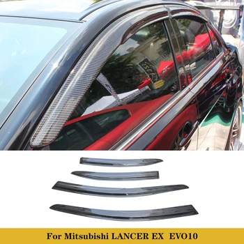 Для Mitsubishi LANCER EX EVO10 Карбоновый оконный козырек Вентиляционное отверстие Солнцезащитный козырек Защита от Дождя Накладка комплект Стоек Стойки Для укладки Автомобиля