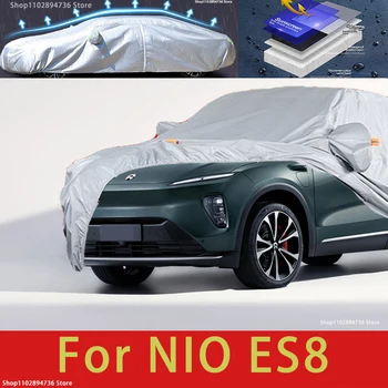 Для NIO ES8 Наружная защита, полное покрытие автомобиля, снежные чехлы, солнцезащитный козырек, водонепроницаемые пылезащитные внешние автомобильные аксессуары