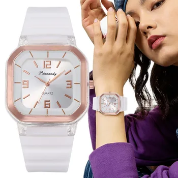 Женские кварцевые часы, минималистичные квадратные спортивные женские наручные часы, повседневные студенческие автоматические часы с силиконовым ремешком Часы Reloj Mujer