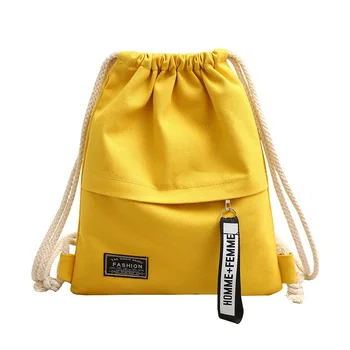 Женский Холщовый рюкзак на шнурке, модная школьная сумка на шнурке для спортзала, повседневный рюкзак на шнурке, школьный рюкзак для подростка