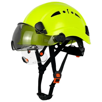 Защитный шлем для строительства С козырьком, Встроенные защитные очки для ушей инженеров, Каска из АБС-пластика ANSI для защиты головы при промышленных работах