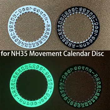 Зеленый светящийся диск с календарем для часов, черный/белый диск с датой, диск с колесиком для часов, модификация часов, только для аксессуаров для механизма NH35