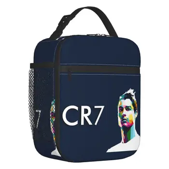 Изготовленная на заказ футбольная сумка для ланча CR7 Ronaldos для мужчин и женщин, кулер, теплая изолированная коробка для ланча для офиса для взрослых
