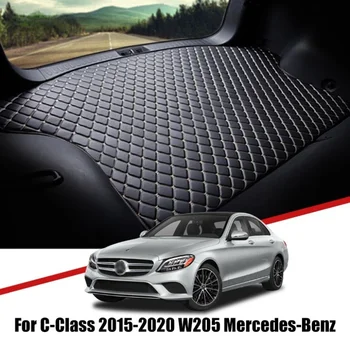 Изготовленные на заказ кожаные коврики в багажник автомобиля для Mercedes Benz W205 C Class 2015-2019 2020, Водонепроницаемый нескользящий вкладыш, Грузовые Аксессуары