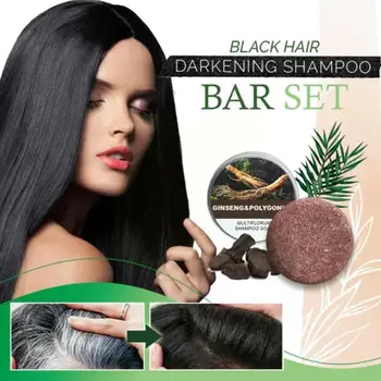 Имбирное мыло Polygonum Шампунь для затемнения волос Мыло для волос Hair Hair Hair Чистый шампунь для ухода за шампунем Растительный стержень Bar X9O5