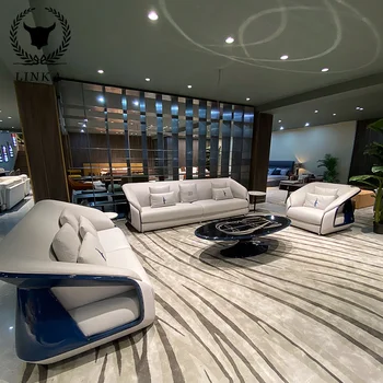 Итальянский легкий роскошный диван из углеродного волокна в стиле президент-менеджер, кожаный диван высокого класса на заказ