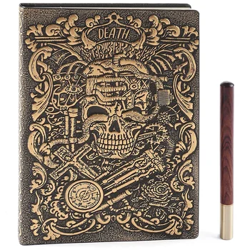 Классный Дневник Скелета Смерти, 3d Блокнот из искусственной кожи формата А5, Бумажный дневник на подкладке, 