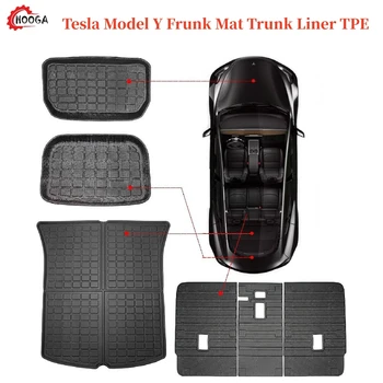 Коврик для багажника Tesla Model Y, Грузовой Коврик из ТПЭ, Коврик для Спинки Сиденья Tesla Model Y на 2023 2022 2021 2020 5-местные Аксессуары