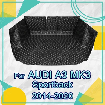 Коврик для багажника с полным покрытием Audi A3 sportback MK3 2014-2020 19 18 17 16 15, накладка для багажника автомобиля, аксессуары для защиты интерьера