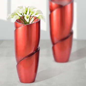Красная ваза Новогодняя творческая простота кабинет гостиная мягкое украшение дома наклонная абстрактная цветочная вилка керамическая ваза