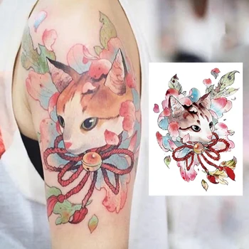 Красочные Кошки Поддельные Татуировки Наклейки для Мужчин Женщин Рука Боди-Арт Водонепроницаемые Временные Татуировки Животные Наклейки Татуировки Вечеринка