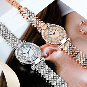 Модные Женские Кварцевые наручные часы с браслетом, топ Люксового бренда, часы с кристаллами и бриллиантами, женские часы, Бесплатная доставка, платье, часы 2023