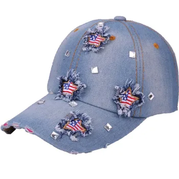 Новые мужские и женские шляпы, Тканевая наклейка с флагом США, стеклянная дрель, меховая опушка, Ковбойская бейсболка с пентаграммой, Бесплатная доставка