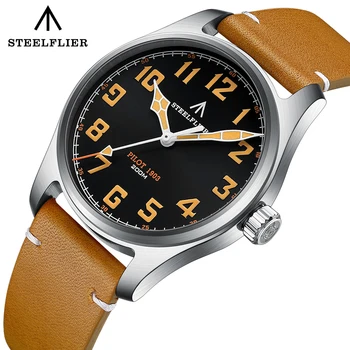 Официальные кварцевые наручные часы STEELFLIER SF740 Маленькая Заводная головка Швейцарский Люминесцентный механизм VH31 без звука Модные Водонепроницаемые часы для деловых мужчин