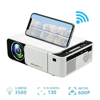 Портативный интеллектуальный проектор 2023 Mini T5 С поддержкой WiFi видеобумера Full HD 1080P, домашнего кинотеатра, совместимого с USB AV