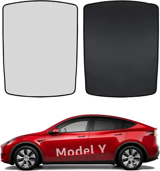 Солнцезащитный козырек на крыше из полиэфирного волокна с затеняющей сеткой из ткани с серебряным покрытием, Солнцезащитный козырек на окно автомобиля для Tesla Model Y