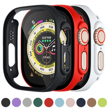 Стекло + Чехол для Apple Watch Ultra 49 мм smartwatch PC Бампер Защитная пленка для экрана из закаленной пленки Чехол для Apple Watch case Аксессуары