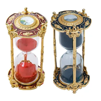 Таймер с песочными часами на 15 минут Креативные Металлические Настольные часы в стиле ретро, Песочные Часы, Подарок на Свадьбу, День Рождения, Аксессуары для украшения дома