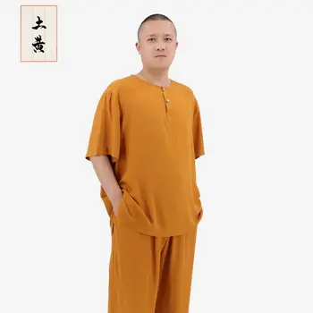 Традиционная хлопчатобумажная шелковая пижама китайских монахов, мужская и женская одежда монахов большого размера, одежда для медитации свободного покроя