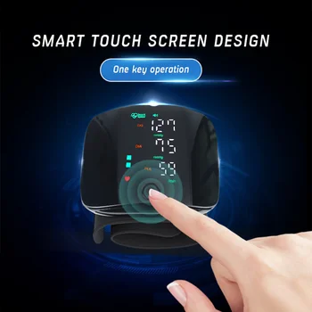 Умный Сенсорный ЖК-экран, монитор артериального давления на запястье, Цифровой Автоматический Тонометр с английским голосом, USB-Сфигмоманометр сердечного ритма