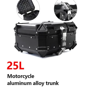 Универсальный багажник для мотоцикла объемом 25 л из алюминиевого сплава, быстроразъемный багажник, Двойной замок, Водонепроницаемый ящик для хранения, защита от столкновений, педаль